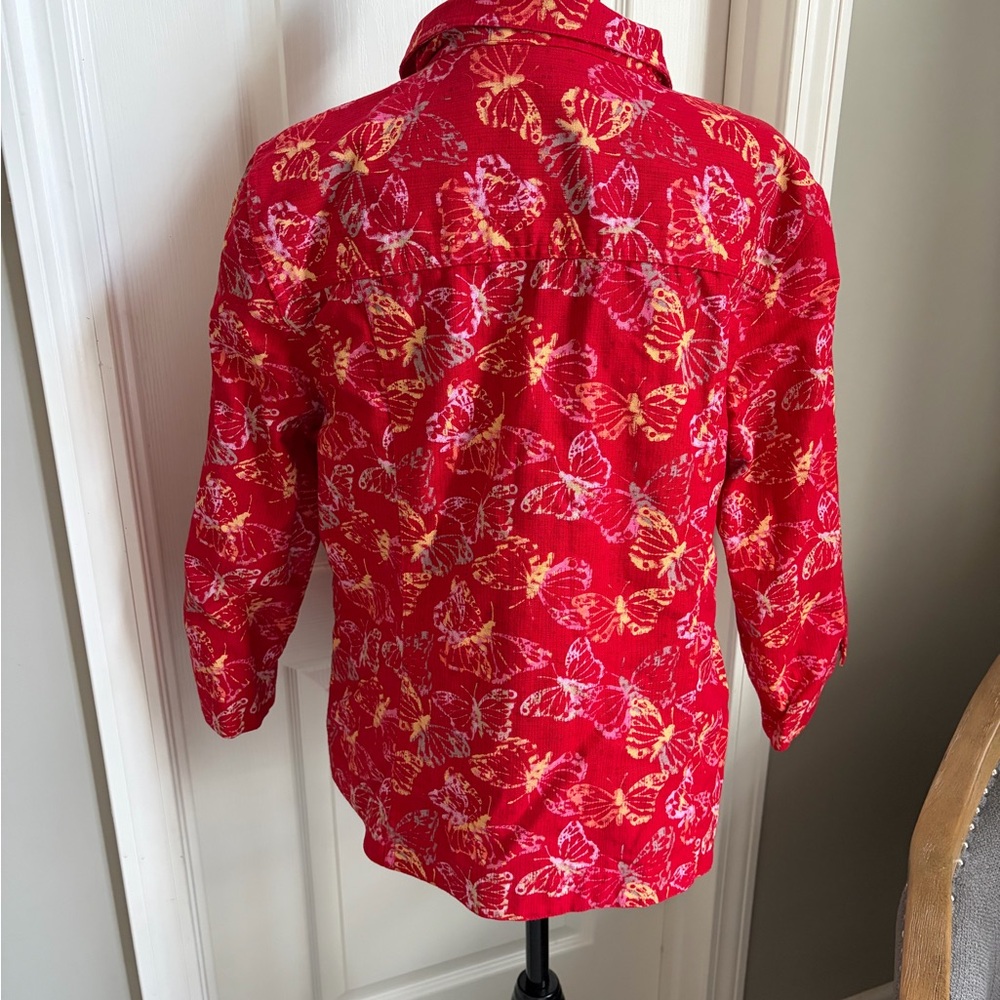 Christopher & Banks Red and Yellow Butterfly Jacket - Picture 3 of 6